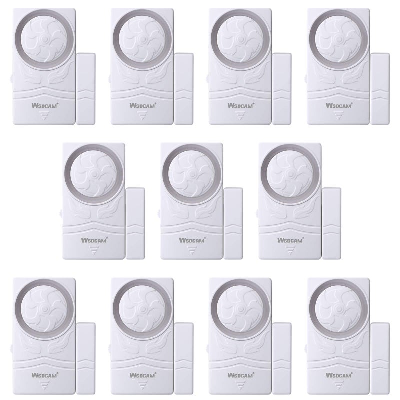 WSDCAM Door and Window Alarm for Home Wireless Alarms Security System Magnetic Alarm Sensor Close Door Reminder Loud 110 dB, 4-in-1 Mode Window Alarms 10 Pack - Image 1